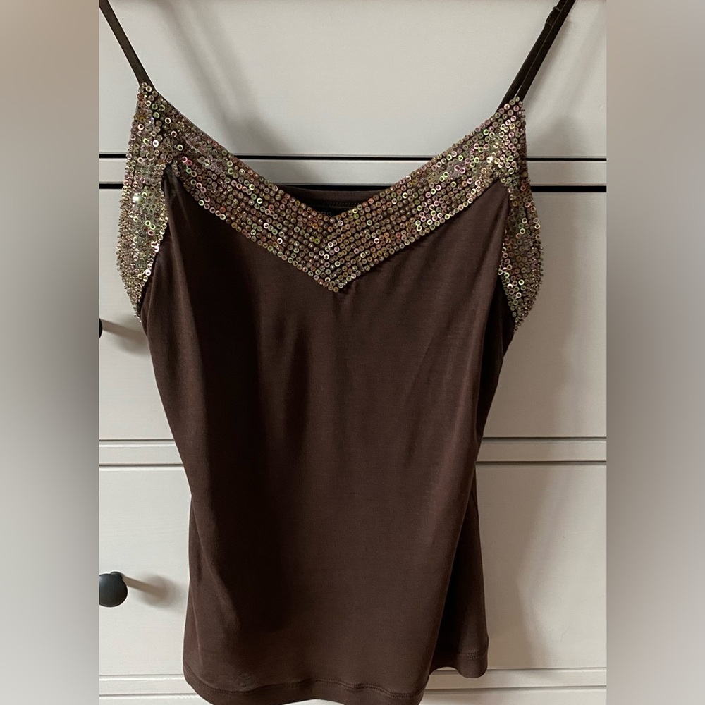 BCBGMAXZRIA Camisole Brown & Gold Size M